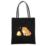 Shiba Inu Dog Shoulder Bag Canvas Handbag Tote Large Capacity Shopping Bag