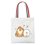 Shiba Inu Dog Shoulder Bag Canvas Handbag Tote Large Capacity Shopping Bag