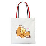 Shiba Inu Dog Shoulder Bag Canvas Handbag Tote Large Capacity Shopping Bag