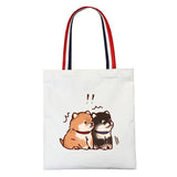 Shiba Inu Dog Shoulder Bag Canvas Handbag Tote Large Capacity Shopping Bag