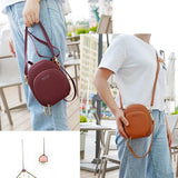Women's Mini Shoulder Bag Vintage Crossbody Purses Small Round Handbag