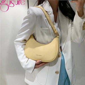 Small PU Leather Shoulder Bag for Women, Casual Vintage Underarm Handbag