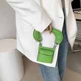 PU Leather Crossbody Bag for Women Short Straps Summer Shoulder Totes