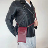 Stone Pattern Cellphone Bag Crossbody Bag For Women PU Leather Large Capacity