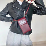 Stone Pattern Cellphone Bag Crossbody Bag For Women PU Leather Large Capacity