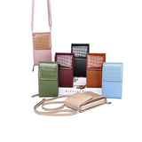 Stone Pattern Cellphone Bag Crossbody Bag For Women PU Leather Large Capacity