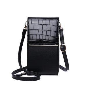 Stone Pattern Cellphone Bag Crossbody Bag For Women PU Leather Large Capacity