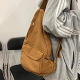 Canvas Crossbody Chest Bag for Women Shoulder Messenger Bag