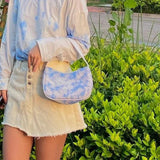 Sky Pattern Women's Bag Harajuku Nylon Ladies Small Handbags French Style