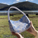 Sky Pattern Women's Bag Harajuku Nylon Ladies Small Handbags French Style