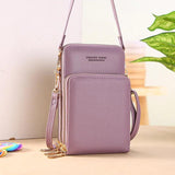 Women Crossbody Cellphone Bag Touch Screen PVC Handbag Wallet