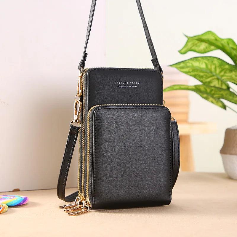 Women Crossbody Cellphone Bag Touch Screen PVC Handbag Wallet
