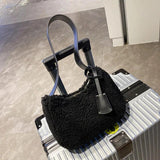 Lady Plush Armpit Bag Autumn Winter Shoulder Bags Women Handbags Shopping Bag