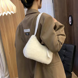 Lady Plush Armpit Bag Autumn Winter Shoulder Bags Women Handbags Shopping Bag