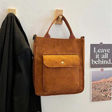 Striped Corduroy Bag Lightweight Shoulder Bag Large Capacity Messenger Bag