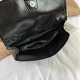 Women Plaid Crossbody Bag PU Leather Vintage Handbag