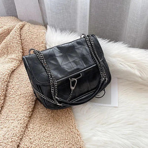 Women Plaid Crossbody Bag PU Leather Vintage Handbag