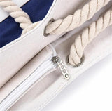 Striped Canvas Shoulder Bags Casual Travel Handbags With Cotton Strap