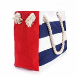 Striped Canvas Shoulder Bags Casual Travel Handbags With Cotton Strap