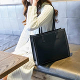 Women's PU Leather Shoulder Bag Big Capacity Tote Bag