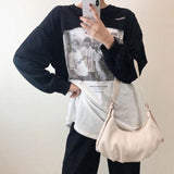 Shoulder Bags Women PU Leather Handbags Zipper Vintage Hobos Soft