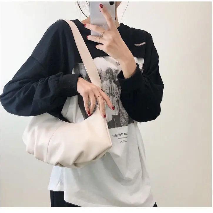 Shoulder Bags Women PU Leather Handbags Zipper Vintage Hobos Soft