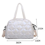 Women Feather Down Bag Cotton Padded Handbag Winter Shoulder Bag