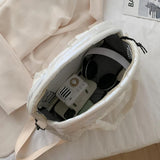 Women Feather Down Bag Cotton Padded Handbag Winter Shoulder Bag