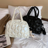 Women Feather Down Bag Cotton Padded Handbag Winter Shoulder Bag