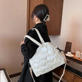 Women Feather Down Bag Cotton Padded Handbag Winter Shoulder Bag