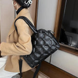 Women Feather Down Bag Cotton Padded Handbag Winter Shoulder Bag