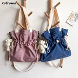 Shoulder Bags Women Solid Harajuku Retro Students Preppy