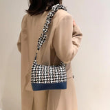 Vintage Woven Shoulder Bag for Women High Handbag Lady Crosbody