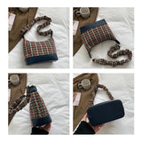 Vintage Woven Shoulder Bag for Women High Handbag Lady Crosbody