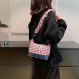 Vintage Woven Shoulder Bag for Women High Handbag Lady Crosbody