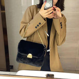 Women Shoulder Bag Plush High Female Faux Fur Chain Bag