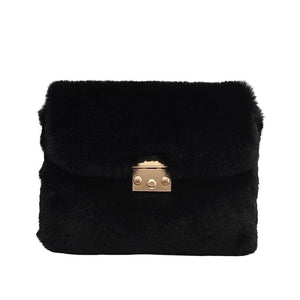 Women Shoulder Bag Plush High Female Faux Fur Chain Bag