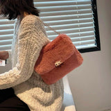 Women Shoulder Bag Plush High Female Faux Fur Chain Bag