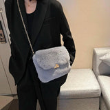 Women Shoulder Bag Plush High Female Faux Fur Chain Bag
