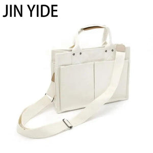 Women's Canvas Shoulder Bag Handbag Multi-Pocket Tote Bag