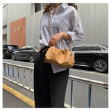Cloud Shape Women Clutch Bag Pleated Dumpling Shoulder Messenger Bag