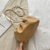 Cloud Shape Women Clutch Bag Pleated Dumpling Shoulder Messenger Bag