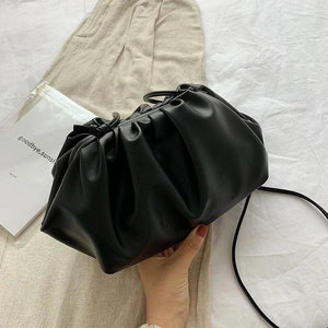 Cloud Shape Women Clutch Bag Pleated Dumpling Shoulder Messenger Bag