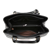 PU Leather Solid Shoulder Handbag Casual Mom Bag