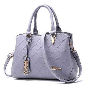 PU Leather Solid Shoulder Handbag Casual Mom Bag