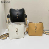 Multi-colors Women Shoulder Bags Adjusted Crossbody Big Capacity PU Bucket Bag