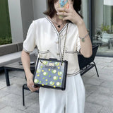 2-piece Women Fruit Handbag Transparent Beach Summer Shoulder Messenger Bags