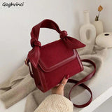 Shoulder Bags Bow Retro Cover PU Mini Bag Vintage Flap All-match OL for Females