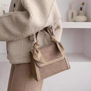 Shoulder Bags Bow Retro Cover PU Mini Bag Vintage Flap All-match OL for Females