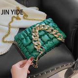 Thick Chain Small Green Crossbody Shoulder Bag